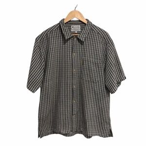 Columbia Men's Plaid Short Sleeve Button-Down Shirt 100% Cotton